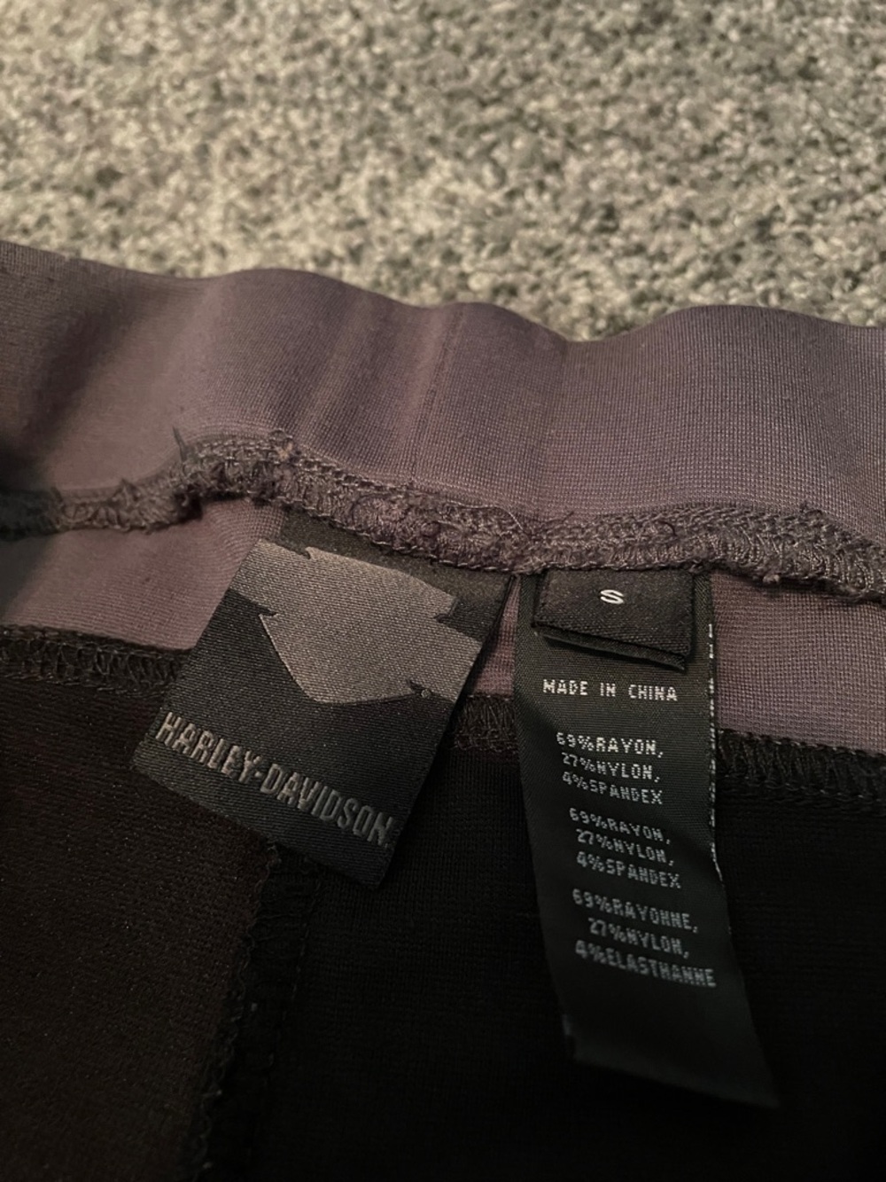 Harley Davidson-Two-Tone Black and Gray Moto Leggings - Picture 5 of 6
